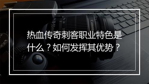 热血传奇刺客职业特色是什么？如何发挥其优势？