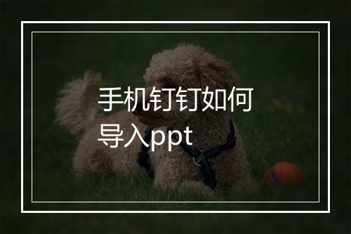 手机钉钉如何导入ppt