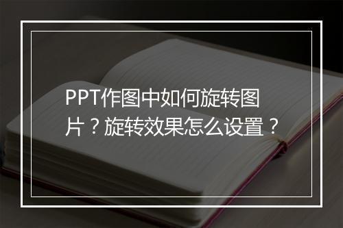PPT作图中如何旋转图片？旋转效果怎么设置？