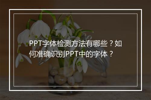 PPT字体检测方法有哪些？如何准确识别PPT中的字体？