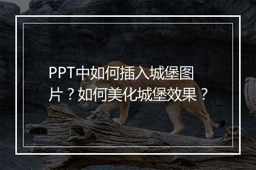 PPT中如何插入城堡图片？如何美化城堡效果？