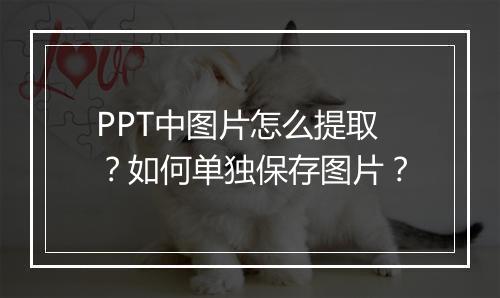 PPT中图片怎么提取？如何单独保存图片？