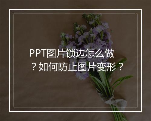 PPT图片锁边怎么做？如何防止图片变形？