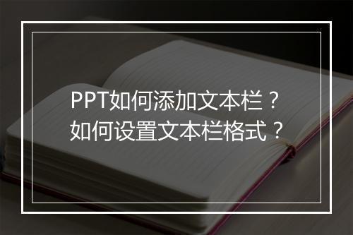PPT如何添加文本栏？如何设置文本栏格式？