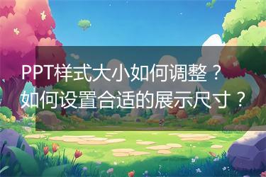 PPT样式大小如何调整？如何设置合适的展示尺寸？