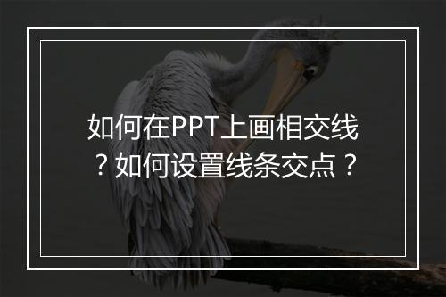 如何在PPT上画相交线？如何设置线条交点？