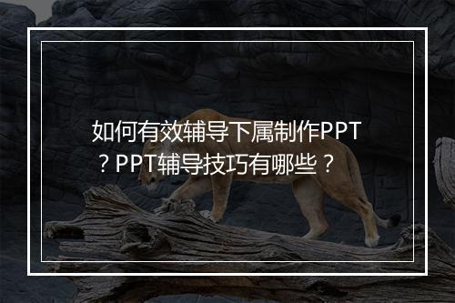 如何有效辅导下属制作PPT?PPT辅导技巧有哪些?