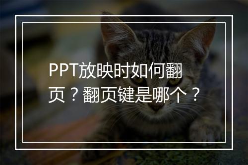 PPT放映时如何翻页？翻页键是哪个？