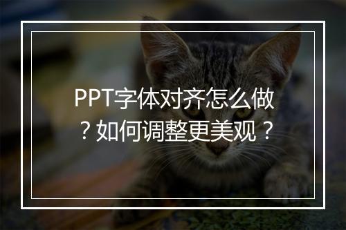 PPT字体对齐怎么做？如何调整更美观？