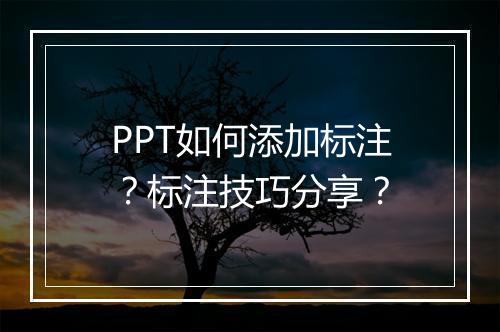 PPT如何添加标注？标注技巧分享？