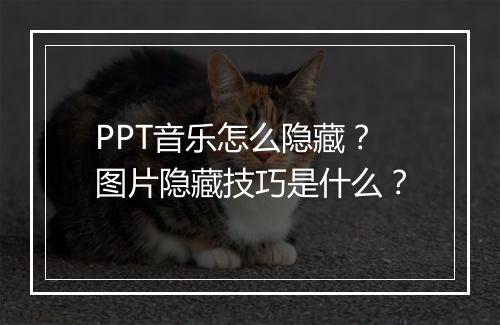 PPT音乐怎么隐藏？图片隐藏技巧是什么？