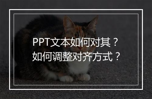 PPT文本如何对其？如何调整对齐方式？