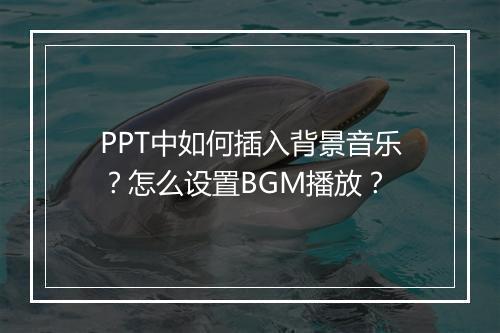 PPT中如何插入背景音乐？怎么设置BGM播放？