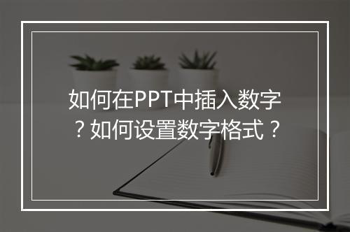 如何在PPT中插入数字？如何设置数字格式？
