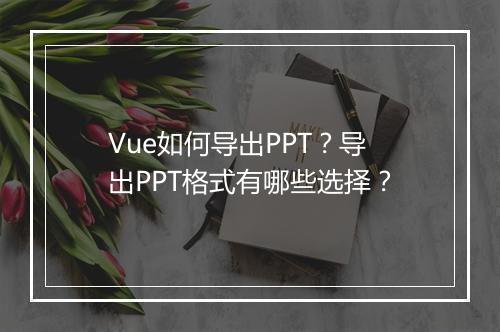 Vue如何导出PPT？导出PPT格式有哪些选择？