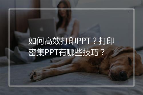 如何高效打印PPT?打印密集PPT有哪些技巧?