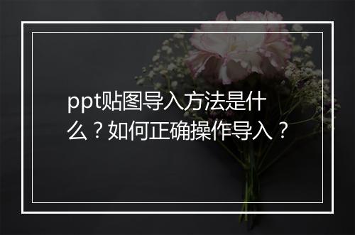 ppt贴图导入方法是什么？如何正确操作导入？