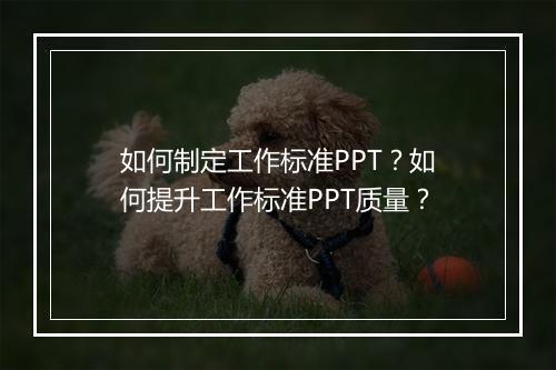 如何制定工作标准PPT？如何提升工作标准PPT质量？