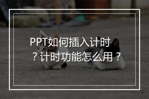 PPT如何插入计时？计时功能怎么用？