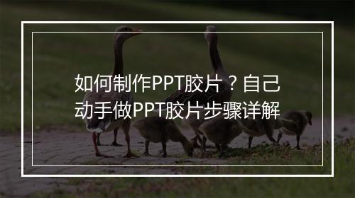 如何制作PPT胶片？自己动手做PPT胶片步骤详解