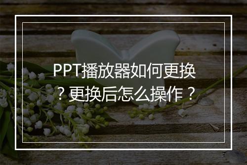 PPT播放器如何更换？更换后怎么操作？