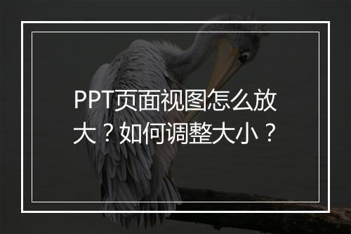 PPT页面视图怎么放大？如何调整大小？