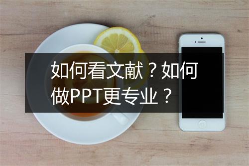 如何看文献？如何做PPT更专业？