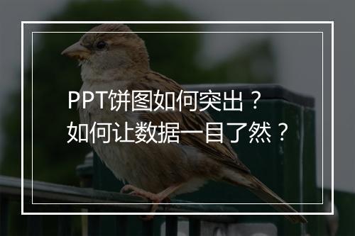 PPT饼图如何突出？如何让数据一目了然？