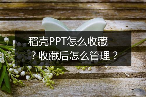 稻壳PPT怎么收藏？收藏后怎么管理？