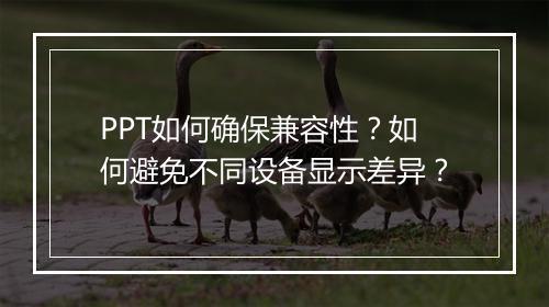 PPT如何确保兼容性？如何避免不同设备显示差异？